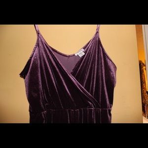 Purple velvet romper XL